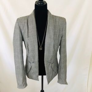 Open Plaid Blazer